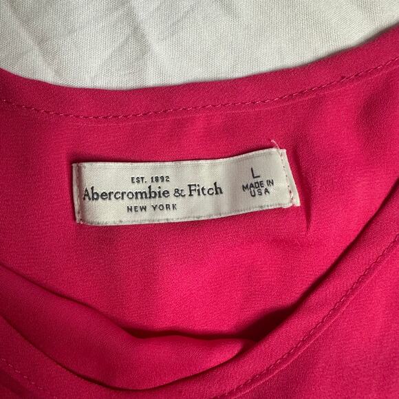 Lg Y2K VTG Abercrombie & Fitch Fuchsia Tank Cami Top USA Made Barbie Coquette - Picture 2 of 4